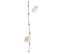 h2i Climbing rope for children, climbing rope with 4 knots, knot rope for play tower, tree house and climbing tower, rope including locking ring and carabiner, outdoor climbing toy, length 2 m