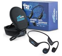 H2O Audio TRI 2 Multi-Sport Waterproof Headphones with Charging Case - Bone Conduction Open Ear Underwater Headphones for Running, Cycling, and Swimming - Bluetooth and Built-in MP3 Player (Black)