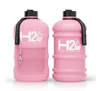 H2O Bottles - 2.2 Litre Water Bottle - Extra Strong Flex Material - Drop Proof, Pop Insulated Sleeve - 2.2L Large Gym Sports Bottle, BPA FREE