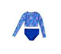 H2O Women's Leopard Long Sleeve Rash Top & Briefs Set in Cobalt | Size: 15 Years H2O Cobalt 15 Years