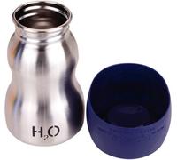 H2O4K9 Stainless Steel Dog Water Bottle and Travel Bowl, Small, 270 ml, Deep Navy