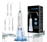 H2ofloss portable water flosser, 2500mAh battery, 140PSI, 5 nozzles, IPX7 waterproof, 5 modes, USB rechargeable, white