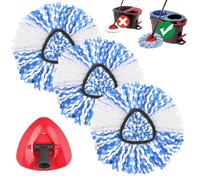 H2PrO Spin Mop Refill + Spin Mop Base Compatible with Vileda RinseClean Mop