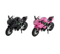 H2R Model Motorbike, 1:18 Scale Die-Cast Pull-Back Toy, Black and Pink | 1:18 Scale Kawasaki H2R Model, Pull-Back Action, Black and Pink Variants, Suitable for Display and Play
