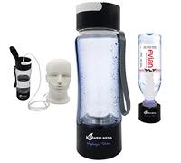H2Wellness ® - Molecular Hydrogen Water Bottle, 400ml Portable Hydrogen Water Maker, Hydrogen Water Generator with Portable Inhaler Adapter and Self-Cleaning Mode, Black Tritan