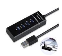 H302S USB 3.0 Hub for Laptop with 2ft Long Cable, Multi-Port Expander for Fast Data Transfer, Compatible with Windows PC, Mac, Printer, Mobile HDD，for Laptop and Desktop Connectivity