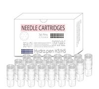H36Pin Cartridges for Hydra Pen H3 H5 - 3ml Serum Chamber, 3-Level Manual Flow Control, Radiance & Smooth-Texture Beauty Tips, for Enhanced Essence Delivery, 3-Week Routine Set (H36Pin, 21 Pack)