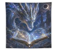 H3B8U2Y5 Cosmic Dragon Magic Book Wall Tapestry, Fantasy Legend