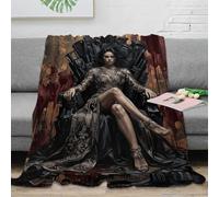 H3B8U2Y5 Dark Queen Industrial Throne Throw Blanket, Flannel, Guest Room