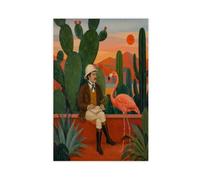 H3B8U2Y5 Desert Flamingo Explorer Canvas Wall Art, Apartment Reading Corner