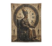 H3B8U2Y5 Egyptian Pharaoh Celestial Wall Tapestry, Papyrus Sun