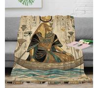 H3B8U2Y5 Egyptian Queen Boat Throw Blanket, Flannel, Ancient Egyptian Art
