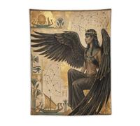 H3B8U2Y5 Egyptian Winged Goddess Hieroglyphs Wall Tapestry, Reading Corner