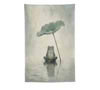 H3B8U2Y5 Frog under Lotus Leaf Wall Tapestry, Ukiyo-e, Ceiling Hanging