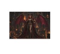 H3B8U2Y5 Gothic Demon Queen Canvas Prints Modern HD Wall Art Succubus Goddess Aesthetic Poster Decor for Living Room, Bedroom, Office, Home Decorations, Gift 20x30inch(50x75cm)