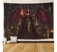 H3B8U2Y5 Gothic Demon Queen Wall Art Decor 3D Print Tapestry Wall Hanging Decor Succubus Goddess Tapestries Home Decoration Curtain Bedroom Dorm 180cmx230cm