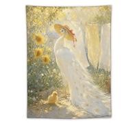 H3B8U2Y5 Peacock Chick Garden Wall Tapestry, Whimsical Animals Bedside
