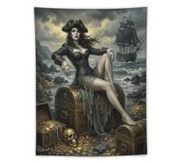 H3B8U2Y5 Pirate Queen Treasure Coast Wall Tapestry, College Dorm