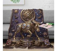 H3B8U2Y5 Taurus Zodiac Mechanical Bull Warm Throw Blanket, Sofa Reading Use