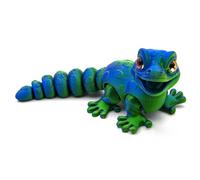 H3TF5J 3-d Printed Animals Articulated Animals Gecko with Simulated Eye for Home Office Executive Desk Decoration (Blue Green)