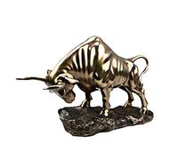 H3TF5J Animal Sculptures For The Home Sculpture Statue Resin Crafts Office Living Room Home Decoration Cold-Cast Copper Bull Ornaments