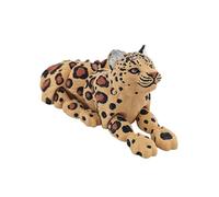 H3TF5J Animals 3-d Printed Stuff Snow Leopard for Home Office Executive Desk Decoration Wildlife Enthusiasts Gifts-Khaki||16cm/6.3in