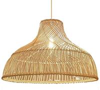 H3TF5J Boho Coastal Rattan Kitchen Island Light Rural Farmhouse Handmade Woven Natural Wicker Room Hanging Lamp Minimalist Dining Table Chandelier for Bedroom Study/40Cm120Cm