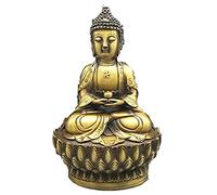 H3TF5J Brass Sakyamuni Buddha statue sitting lotus as the Buddha ornaments Amitabha home crafts