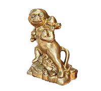 H3TF5J China Feng Shui Brass longevity peach Zodiac Animal monkey lucky Statue