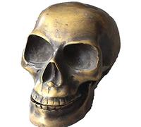 H3TF5J Chinese Tibetan Buddhism Pure Bronze Human Skull Head Statue Sculpture