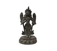H3TF5J Copper Buddha Statue antique Collection Tantric old Copper Mother Buddha Statue Split Station Like Ornaments old Patina