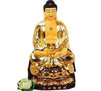 H3TF5J Gold plating figure of Buddha-OFFICE HOME Health efficacious Protection# Buddhism Consecrate the Buddha brass statue