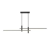 H3TF5J Long Strip Linear Light Minimalistic Spotlights Dimmable Adjustable Hanging Chandelier Illumination Fixture for Dining Living Room Kitchen Foyer Bedroom Hallway/3 Col/Black90Cm