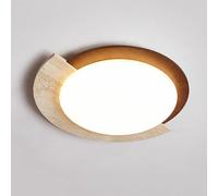 H3TF5J Natural Stflush Mount Light Wood Chandelier Lamp Style Close to Ceiling Lights Round Chandeliers for Bedroom Bay Window Balcony Entryway/Dimming/Dia25Cm