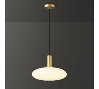 H3TF5J Nordic Kitchen Island Light Minimalist Milk White Glass Hanging Lamp Mid Century Creativity Oval Chandelier for Living Room Bar Counter Study Dining Table/K