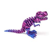 H3TF5J Printed Dinosaur 3D Prints Tyrannosaurus Rex Skeleton Articulated for Stress Relief Home Office Decompression Decor Executive Desk Toys-Laser Purple||15cm/5.9in