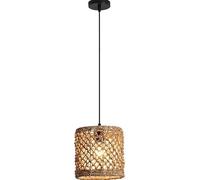 H3TF5J Rustic Rattan Light Fixture Farmhouse Kitchen Island Black Woven Ceiling Hanging Lamp Vintage Cage Basket Wicker Chandelier for Dining Room Bedroom Entryway/a Style