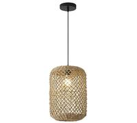 H3TF5J Rustic Rattan Light Fixture Farmhouse Kitchen Island Black Woven Ceiling Hanging Lamp Vintage Cage Basket Wicker Chandelier for Dining Room Bedroom Entryway/a Style