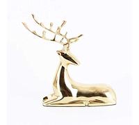 H3TF5J Sculpture Animal Statue Craft Gift Elk Ornaments Home Decoration Ornaments Pure Copper Lying Deer