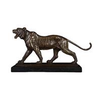 H3TF5J Statue Ornament Animal Sculptures For The Home Real Bronze The Hungry Tiger Sculptures Statue Copper Figurine Wildlife Metal Art Decor