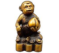 H3TF5J Statue Statues And Figurines Pure Brass Zodiac Monkey Ornaments Home Accessories Opening Gifts Living Room Decoration