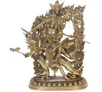 H3TF5J The Tantric Tibetan Buddhism is Dedicated to the Pure Copper Horse head Ming Wang Buddha statue Double Horse head Giamond Guards like the Statue Solemnly Wins