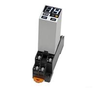 H3Y-4 Digital Time Relay with Display, Power On Delay Controller for 12V 24V DC and 220V AC, 4NO 4NC Contact Timer Switch with Base Included(AC220V)
