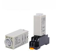 H3Y-4 Power-on Delay Rotary Knob 1S/5S/10S/30S/60S/3M/5M/10M/30M Timer Time Relay AC/DC 12V 14 Pin with Base PYF14A(AC 220V,0-30 Minute)