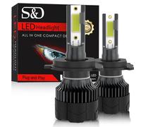 (H4/9003/HB2 Hi/Lo) 2Pcs Super Bright 20000LM H4 LED Car Light Bulbs H7 H8 H11 H1 H3 9005 9006 9012 HB2 HB3 HB4 Hir2 COB LED Headlight Mini Auto Hi/Lo Lamp Foglight 12V