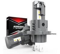 H4 LED Fog Light Bulb, 80W 16000LM 6000K Cool White 9003 HB2 LED Headlight Bulbs, 1:1 Mini Size Wireless Plug and Play for High Beam Low Beam, Canbus Ready, Fanless, Car Conversion Kit, 2Pcs