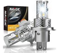 H4 LED Headlight Bulbs, NATGIC Newest 9003 LED Headlight Bulb with Fan 500% Brightness 20000LM 100W 6500K Xenon White HB2 LED Conversion Kit for Car High/Low Beam Replacement Kit of Halogen Lamp
