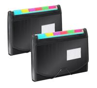 H4D Accordian Expanding File Folder Paper Organizer 2 Pack, 13 Pocket Expandable A-Z Alphabetical File Divider Paper Keeper for A4 Letter Size School Office Documents Filing