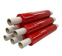 H4H 1X 1.5Kg Hand Roll Red Pallet Stretch Shrink Wrap 400mm X 250M 17Mu Strong Packaging Cling Film 40Cm X 250M 1 Roll