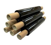 H4H 1X Heavy Duty 1.5Kg Black Pallet Stretch Shrink Wrap 400mm X 250M Hand Roll Strong Packaging Cling Film For Secure Packing